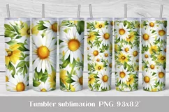 Daisy flowers tumbler sublimation design wrap 20 Oz, daisy flower tumbler wrap design, flowers tumbler sublimation.