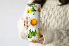 Daisy flowers tumbler sublimation design wrap 20 Oz, daisy flower tumbler wrap design, flowers tumbler sublimation.