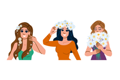 bloom daisy flower woman vector Product Image 1