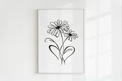 Minimalist Floral Line Art Clipart SVG | PNG | EPS Product Image 3
