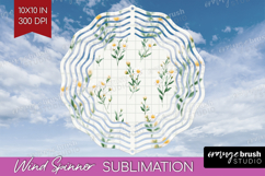 Daisy Flowers Wind Spinner Sublimation PNG - Summer Round Product Image 1