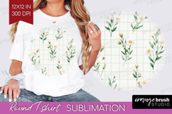 Daisy Flowers Round Tshirt Background - Summer PNG Product Image 1