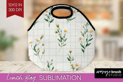 Daisy Flowers Lunch Bag - Summer Lunch Bug PNG Sublimation Product Image 1