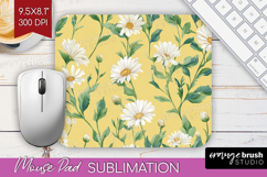 Daisy Flowers Mouse Pad Sublimation - Summer Mousepad PNG Product Image 1