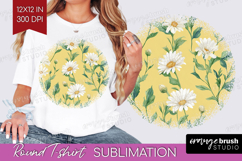 Daisy Flowers Round Tshirt Background - Summer PNG Product Image 1