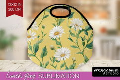 Daisy Flowers Lunch Bag - Summer Lunch Bug PNG Sublimation Product Image 1