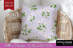 Daisy Flowers Pillow Sublimation - Summer Pillow Cover PNG Product Image 1