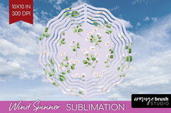 Daisy Flowers Wind Spinner Sublimation PNG - Summer Round Product Image 1