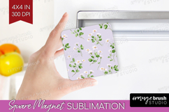 Daisy Flowers Magnet Sublimation - Summer Square Magnet PNG Product Image 1
