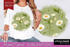 Daisy Flowers Round Tshirt Background - Summer PNG Product Image 1