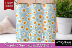 Daisy Flowers Tumbler Wrap - Summer Tumbler PNG Sublimation Product Image 1