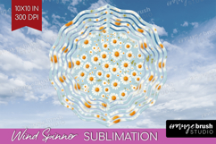 Daisy Flowers Wind Spinner Sublimation PNG - Summer Round Product Image 1