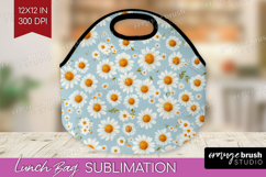Daisy Flowers Lunch Bag - Summer Lunch Bug PNG Sublimation Product Image 1