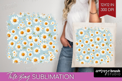 Daisy Flowers Tote Bag - Summer Tote Bag PNG Sublimation Product Image 1