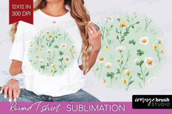 Daisy Flowers Round Tshirt Background - Summer PNG Product Image 1