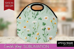 Daisy Flowers Lunch Bag - Summer Lunch Bug PNG Sublimation Product Image 1