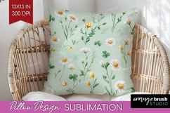 Daisy Flowers Pillow Sublimation - Summer Pillow Cover PNG Product Image 1
