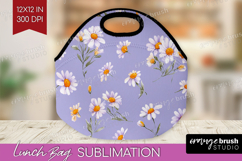 Daisy Flowers Lunch Bag - Summer Lunch Bug PNG Sublimation Product Image 1