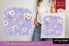 Daisy Flowers Tote Bag - Summer Tote Bag PNG Sublimation Product Image 1