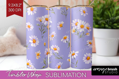 Daisy Flowers Tumbler Wrap - Summer Tumbler PNG Sublimation Product Image 1