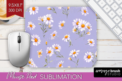 Daisy Flowers Mouse Pad Sublimation - Summer Mousepad PNG Product Image 1