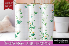 Daisy Flowers Tumbler Wrap - Summer Tumbler PNG Sublimation Product Image 1