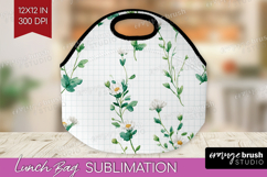 Daisy Flowers Lunch Bag - Summer Lunch Bug PNG Sublimation Product Image 1