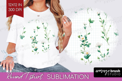 Daisy Flowers Round Tshirt Background - Summer PNG Product Image 1
