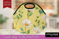 Daisy Flowers Lunch Bag - Summer Lunch Bug PNG Sublimation Product Image 1