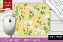 Daisy Flowers Mouse Pad Sublimation - Summer Mousepad PNG Product Image 1