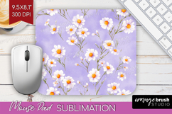 Daisy Flowers Mouse Pad Sublimation - Summer Mousepad PNG Product Image 1