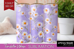 Daisy Flowers Tumbler Wrap - Summer Tumbler PNG Sublimation Product Image 1