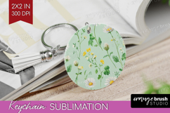 Daisy Flowers Keychain PNG - Summer Keychain Sublimation Product Image 1