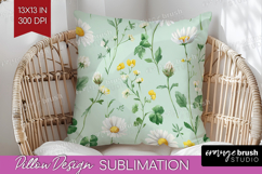 Daisy Flowers Pillow Sublimation - Summer Pillow Cover PNG Product Image 1