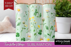 Daisy Flowers Tumbler Wrap - Summer Tumbler PNG Sublimation Product Image 1