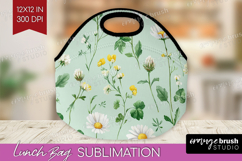 Daisy Flowers Lunch Bag - Summer Lunch Bug PNG Sublimation Product Image 1