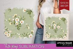 Daisy Flowers Tote Bag - Summer Tote Bag PNG Sublimation Product Image 1