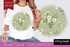 Daisy Flowers Round Tshirt Background - Summer PNG Product Image 1