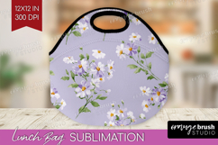 Daisy Flowers Lunch Bag - Summer Lunch Bug PNG Sublimation Product Image 1