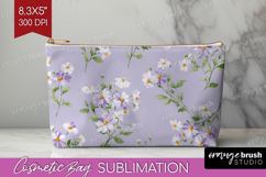 Daisy Flowers Cosmetic Bag - Summer Makeup Bag PNG Product Image 1