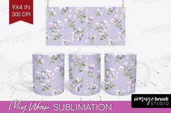 Daisy Flowers Mug Wrap - Summer Mug PNG Sublimation Product Image 1