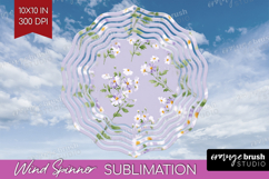 Daisy Flowers Wind Spinner Sublimation PNG - Summer Round Product Image 1