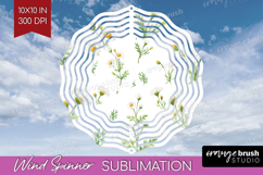 Daisy Flowers Wind Spinner Sublimation PNG - Summer Round Product Image 1