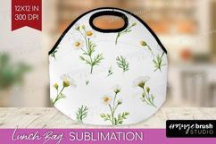 Daisy Flowers Lunch Bag - Summer Lunch Bug PNG Sublimation Product Image 1