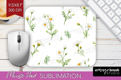 Daisy Flowers Mouse Pad Sublimation - Summer Mousepad PNG Product Image 1