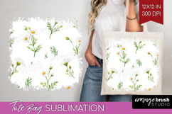 Daisy Flowers Tote Bag - Summer Tote Bag PNG Sublimation Product Image 1