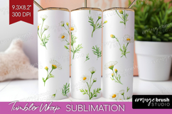 Daisy Flowers Tumbler Wrap - Summer Tumbler PNG Sublimation Product Image 1