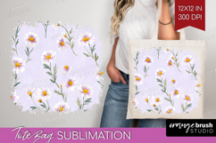 Daisy Flowers Tote Bag - Summer Tote Bag PNG Sublimation Product Image 1