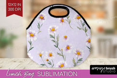 Daisy Flowers Lunch Bag - Summer Lunch Bug PNG Sublimation Product Image 1
