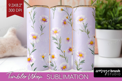 Daisy Flowers Tumbler Wrap - Summer Tumbler PNG Sublimation Product Image 1